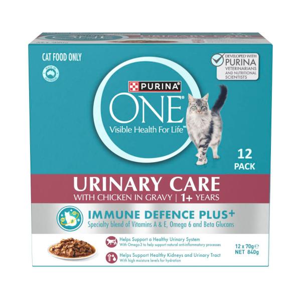 PURINA ONE URINARY CARE WITH CHICKEN IN GRAVY CAT FOOD 12X70GRAM