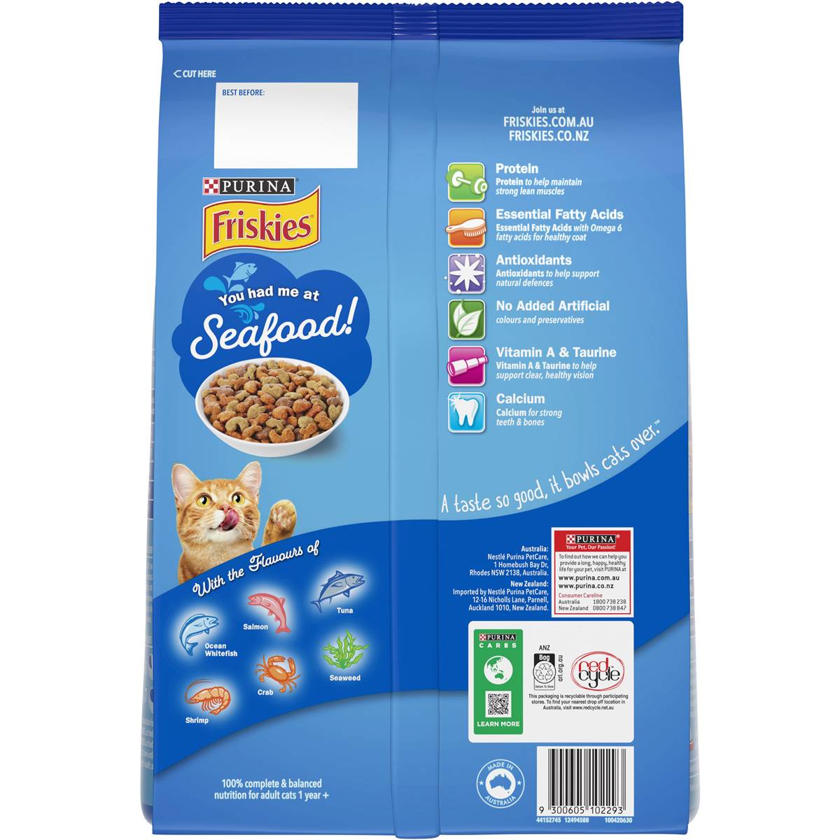 Friskies Adult Seafood Sensations Dry Cat Food 2.5kg