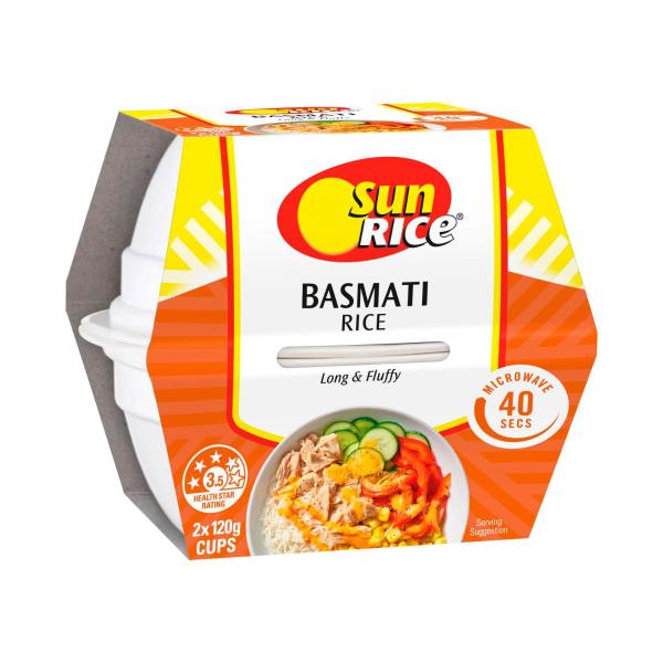 SUNRICE MICROWAVE BASMATI RICE CUP 2X120G