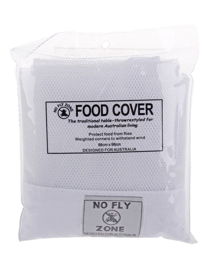 No Fly Zone Table-Throw Food Cover in White