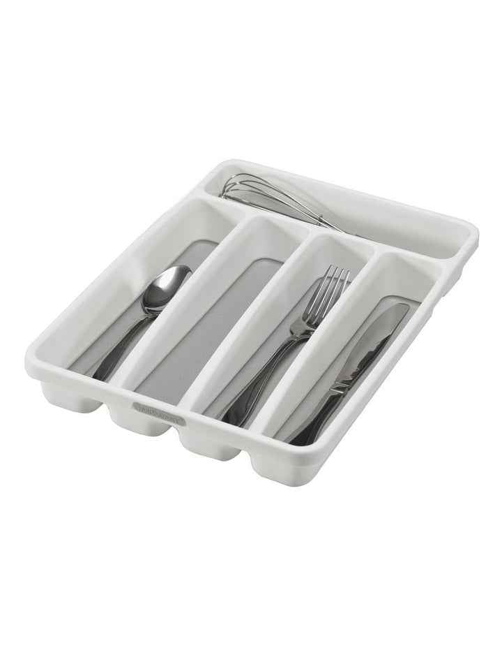 Mini 5 Compartment Cutlery Tray 32.4 X 23.2 X 4.8cm in White