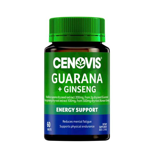 CENOVIS GUARANA + GINSENG TABLETS 60PK