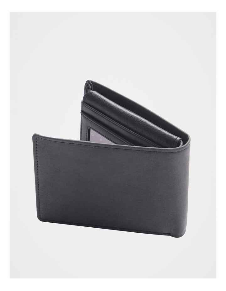 Fold Side Zip Wallet In Black