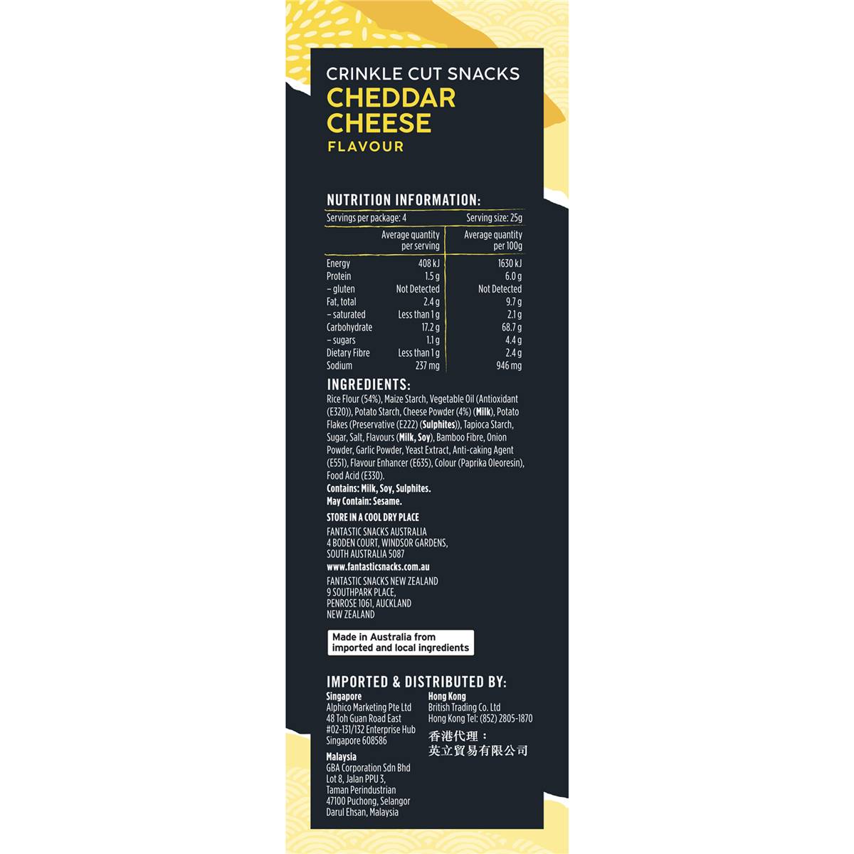 Fantastic Delites Cheddar Cheese Flavour 100g