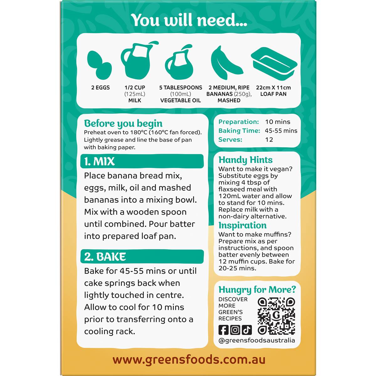 Green's Classic Banana Bread 400g