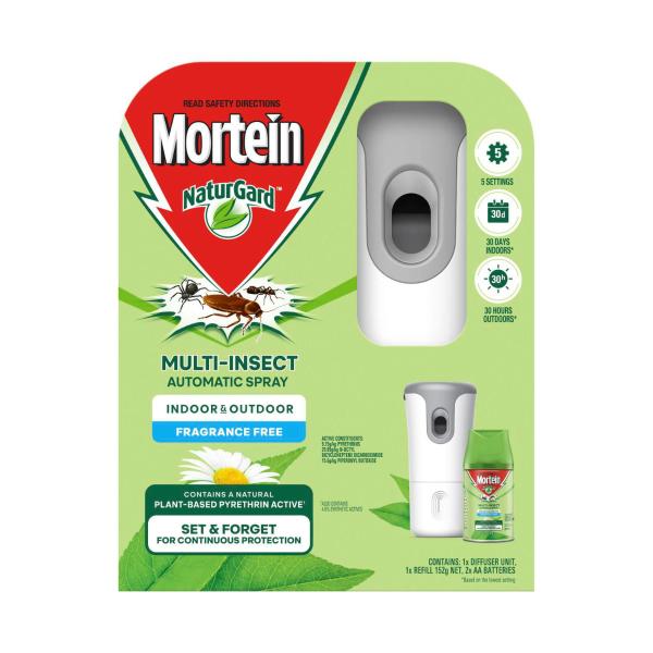 MORTEIN NATURGARD MULTI-INSECT AUTOMATIC FRAGRANCE FREE INDOOR & OUTDOOR SPRAY 1 PACK