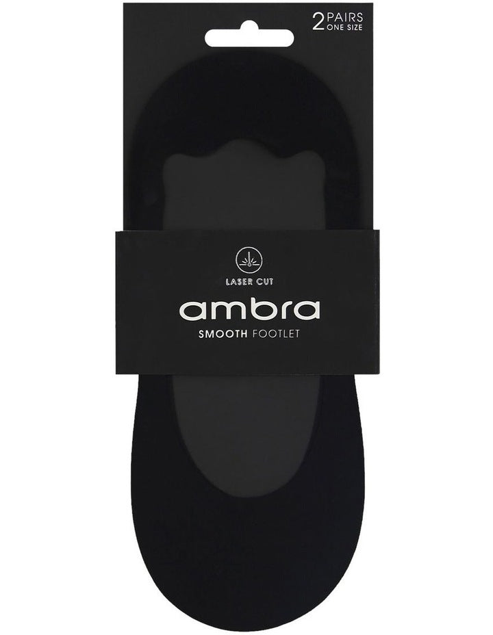 Smooth Footlet 2 Pack in Black