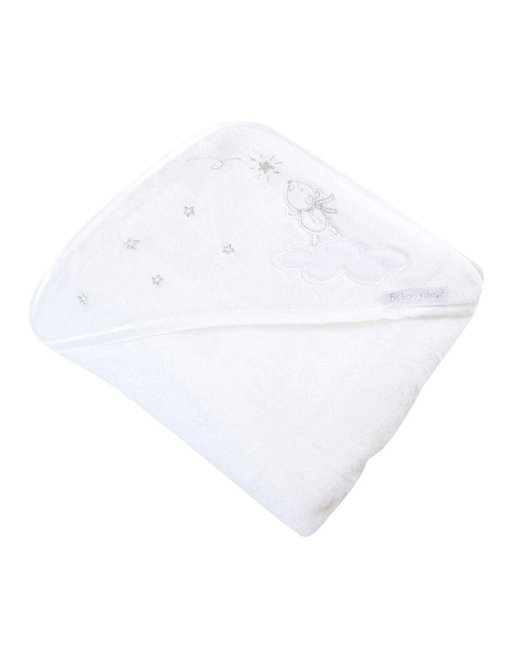 Wish Upon A Star White Hooded Bath Towel in White