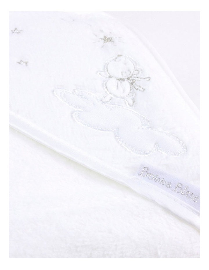 Wish Upon A Star White Hooded Bath Towel in White