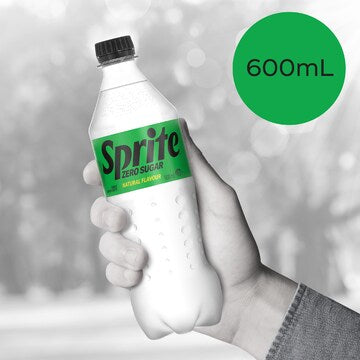 Sprite Zero Sugar Soft Drink Bottle 600mL