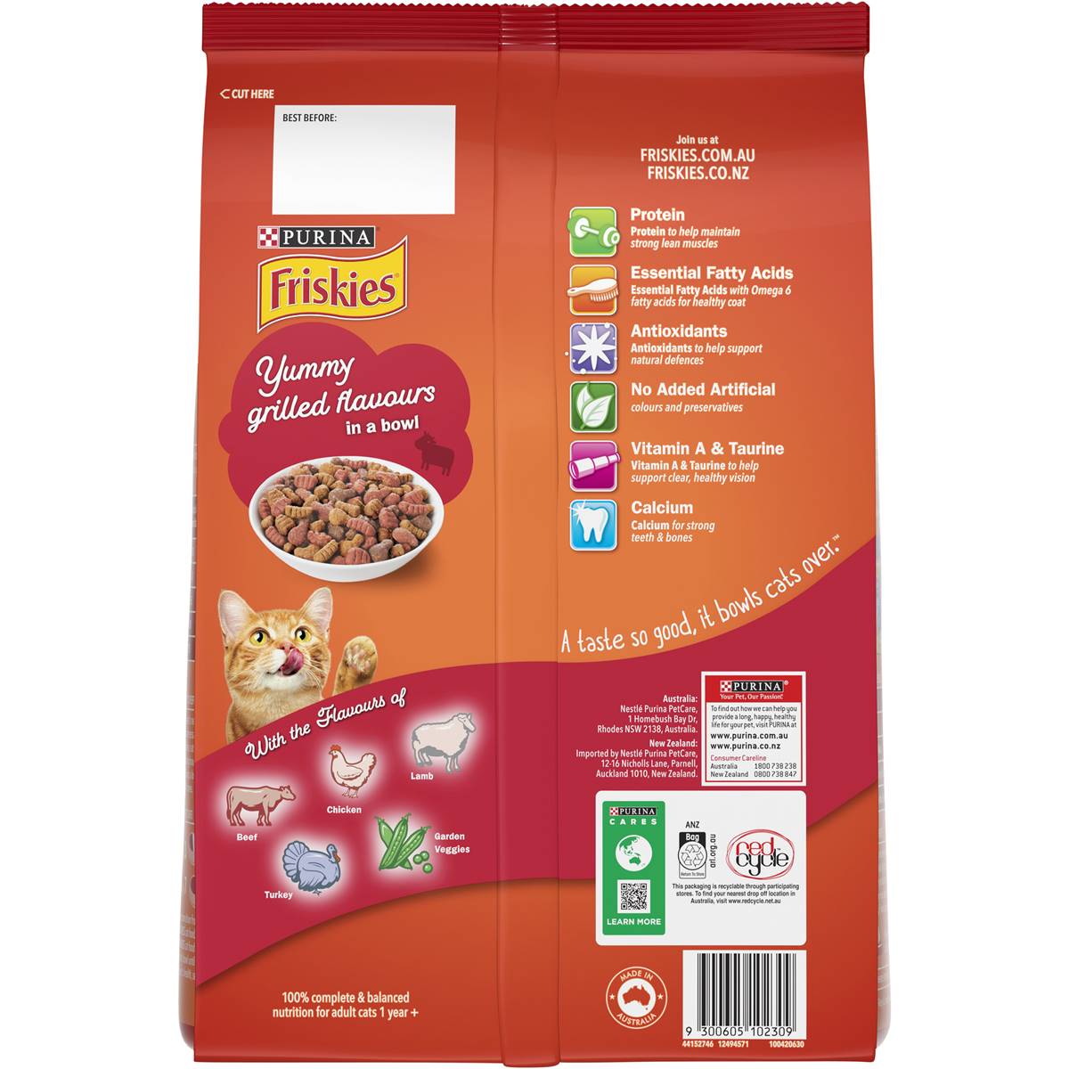 Friskies Adult Meaty Grills Dry Cat Food 2.5kg