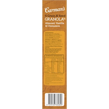 Carman's Granola 5 Grain & Seed Almond Vanilla & Cinnamon 450g