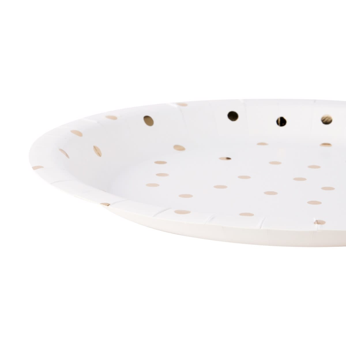 16 Piece Gold Foil Dot Paper Plates