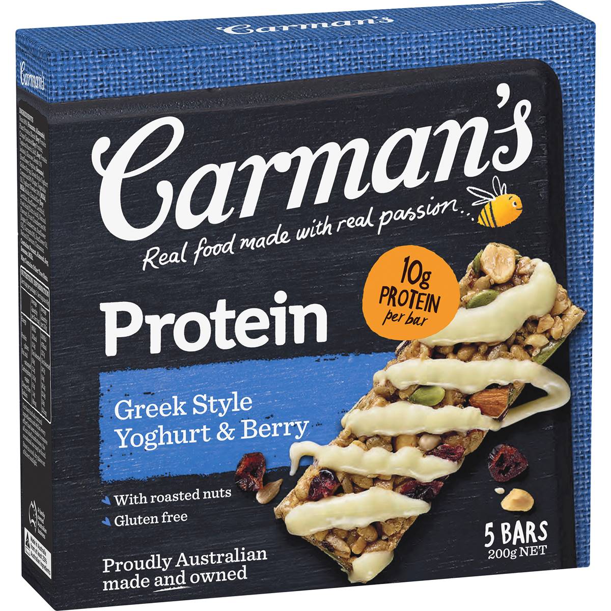Carman's Protein Bars Greek Style Yoghurt & Berry 5 pack