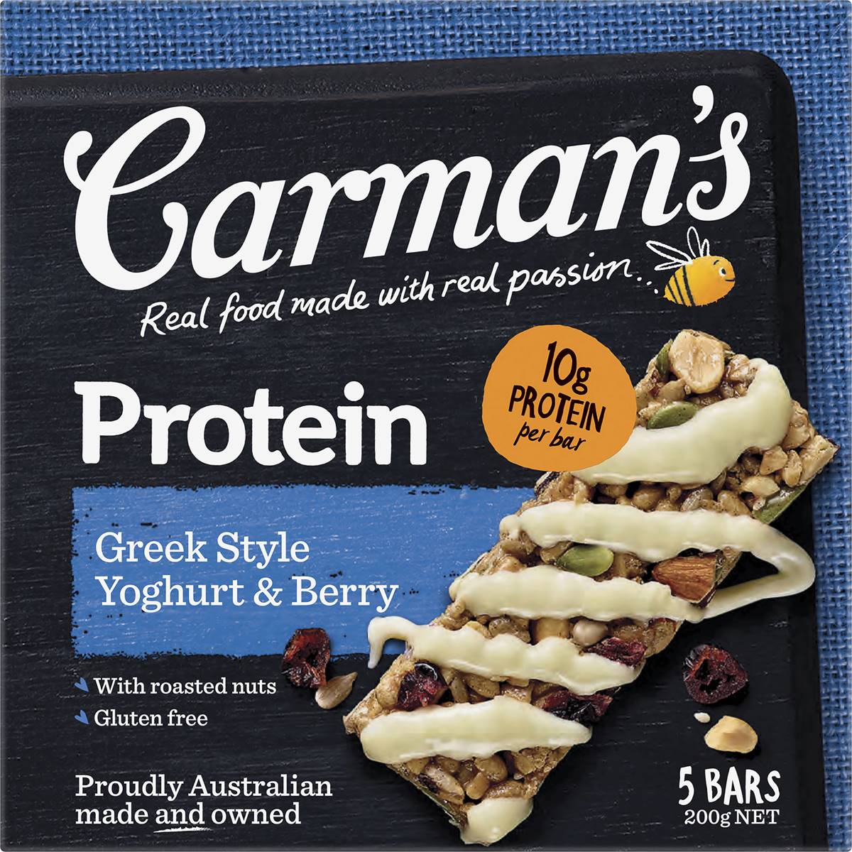 Carman's Protein Bars Greek Style Yoghurt & Berry 5 pack