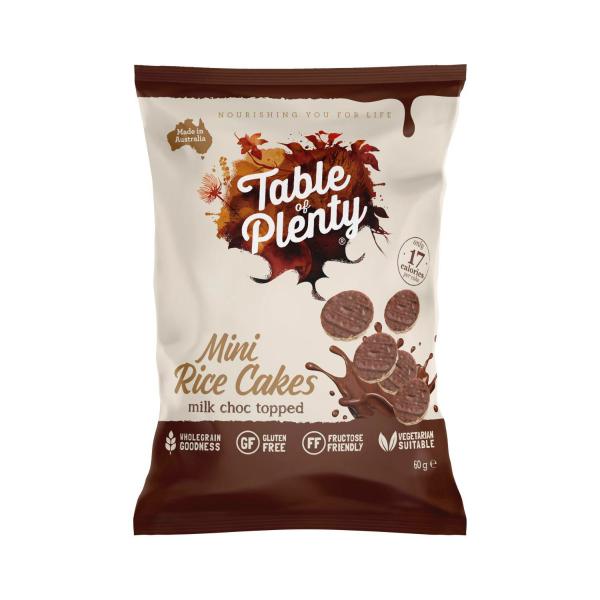 TABLE OF PLENTY SHARE TOPPED MINI RICE CAKES 60G:CHOCOLATE:.:60 GRAM