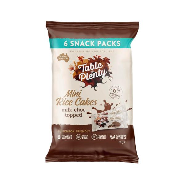 TABLE OF PLENTY SNACK PACK TOPPED SWEET MINI RICE CAKES:MILK CHOC:.:84 GRAM