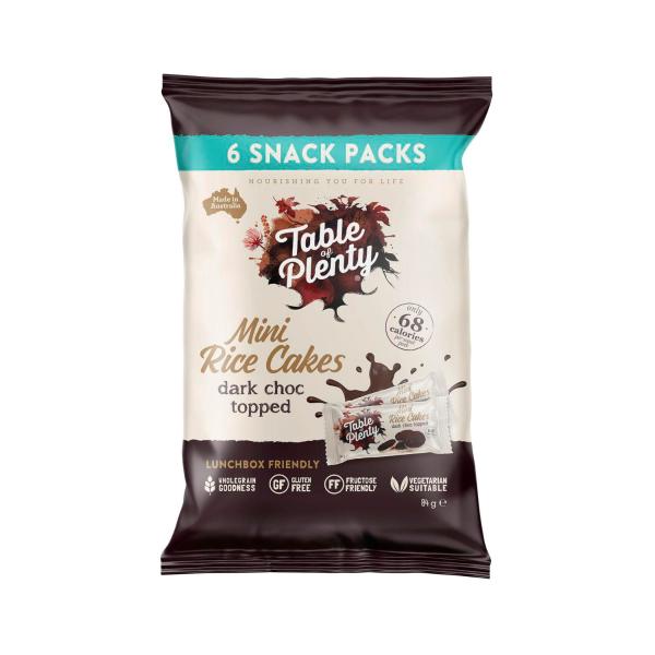 TABLE OF PLENTY SNACK PACK TOPPED SWEET MINI RICE CAKES:DARK CHOC:.:84 GRAM