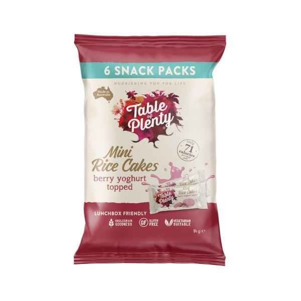 Snack Pack Topped Sweet Mini Rice Cakes Yoghurt Mixed Berry