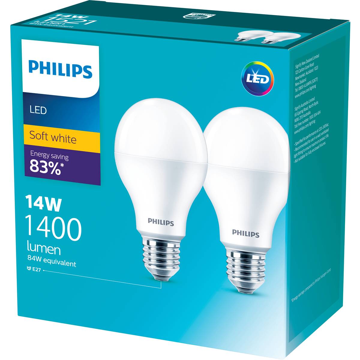 Philips Led 1400lm Warm Es 2 Pack