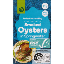 Woolworths Smoked Oysters In Springwater 85g
