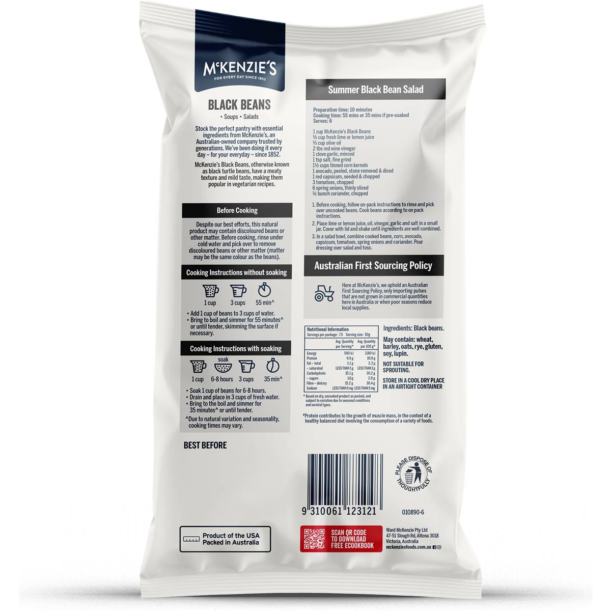 McKenzie's Black Beans 375g