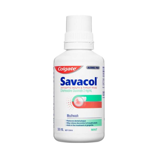 COLGATE SAVACOL ANTISEPTIC ORIGINAL MINT MOUTHWASH ALCOHOL FREE 300ML