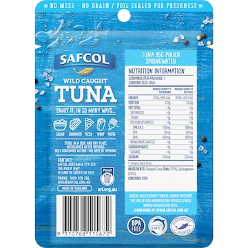 Safcol Wild Caught Tuna Springwater 95g