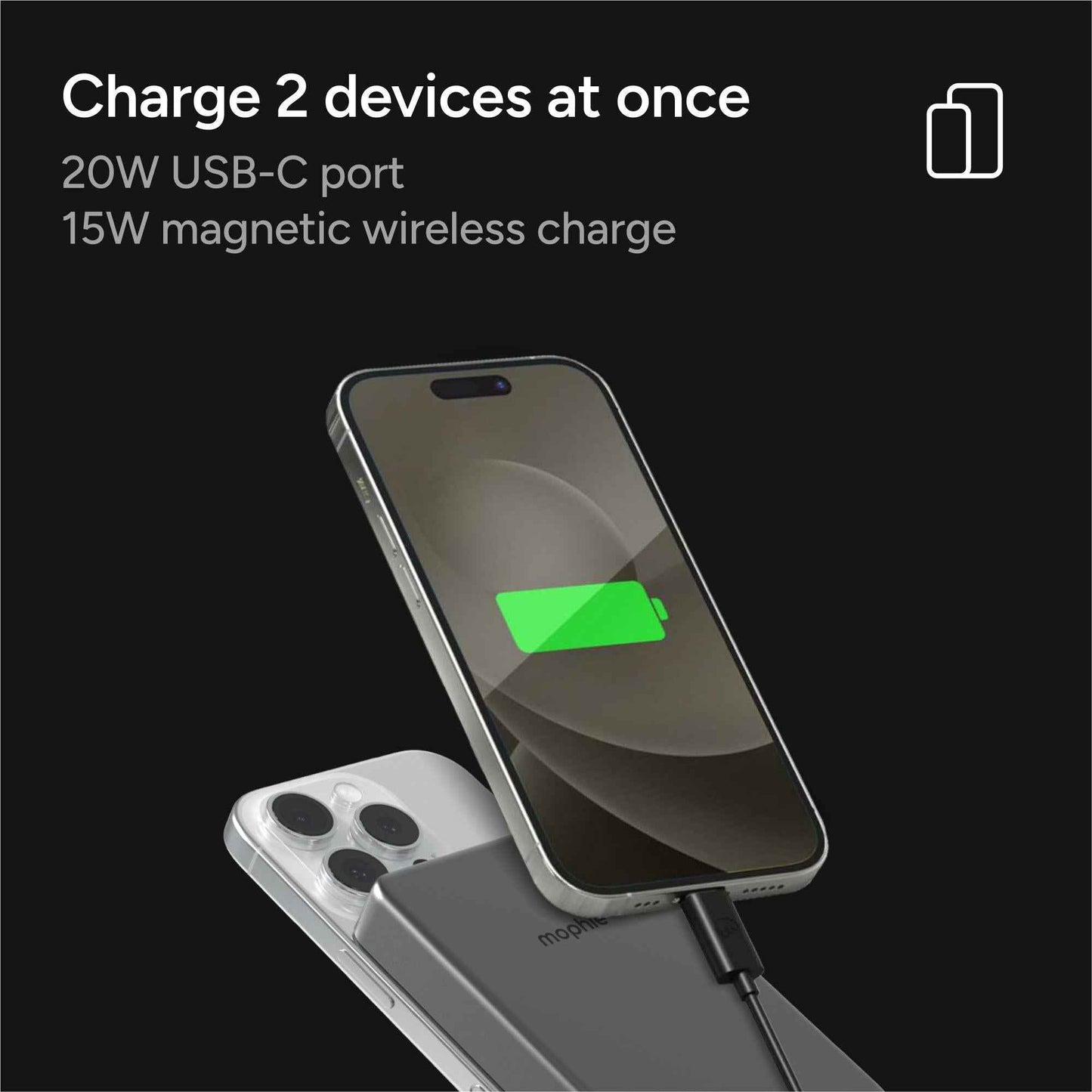 mophie Qi2 Wireless 10K PowerStation Mini (Black)