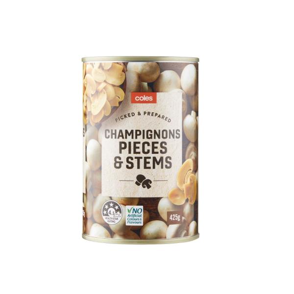 COLES CHAMPIGNONS PIECES & STEM 425G