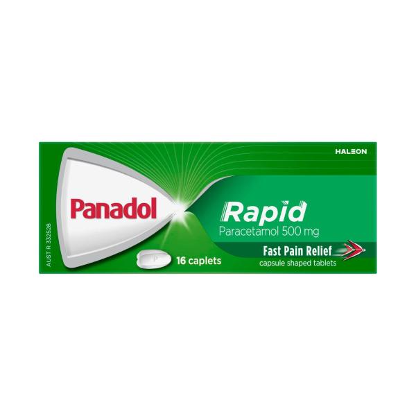 PANADOL RAPID PARACETAMOL PAIN RELIEF CAPLETS 16PK