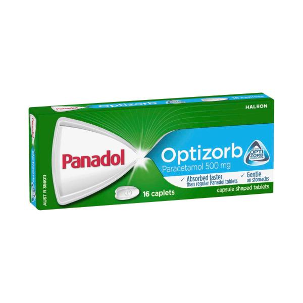 PANADOL OPTIZORB PARACETAMOL PAIN RELIEF CAPLETS 16PK