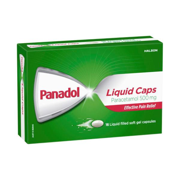 PANADOL LIQUID PARACETAMOL PAIN RELIEF CAPSULES 16PK