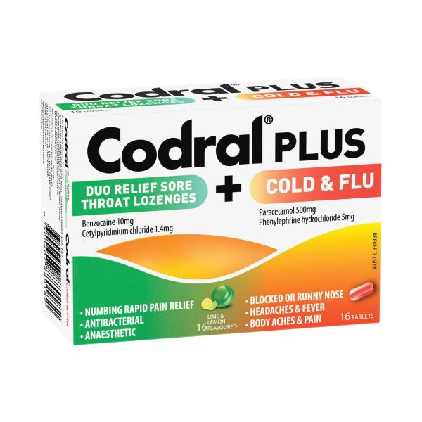 CODRAL PLUS COLD & FLU + LOZENGE COMBO KIT 32PK