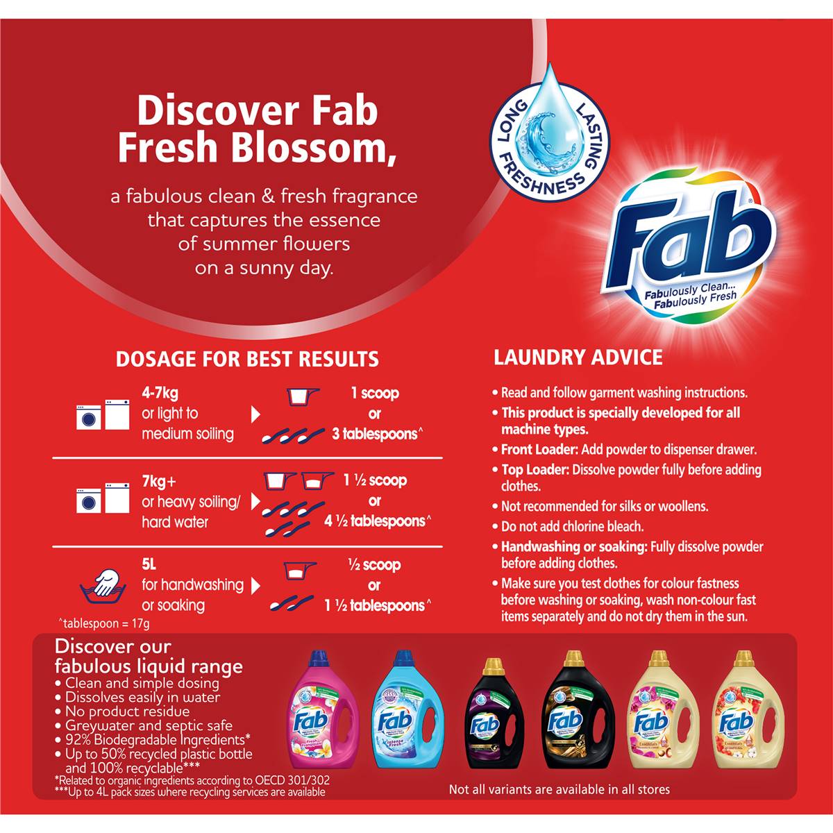 Fab Laundry Washing Powder Fresh Blossoms 1kg