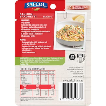 Safcol Premium Salmon Pieces Olive Oil Sea Salt & Black Pepper 100g