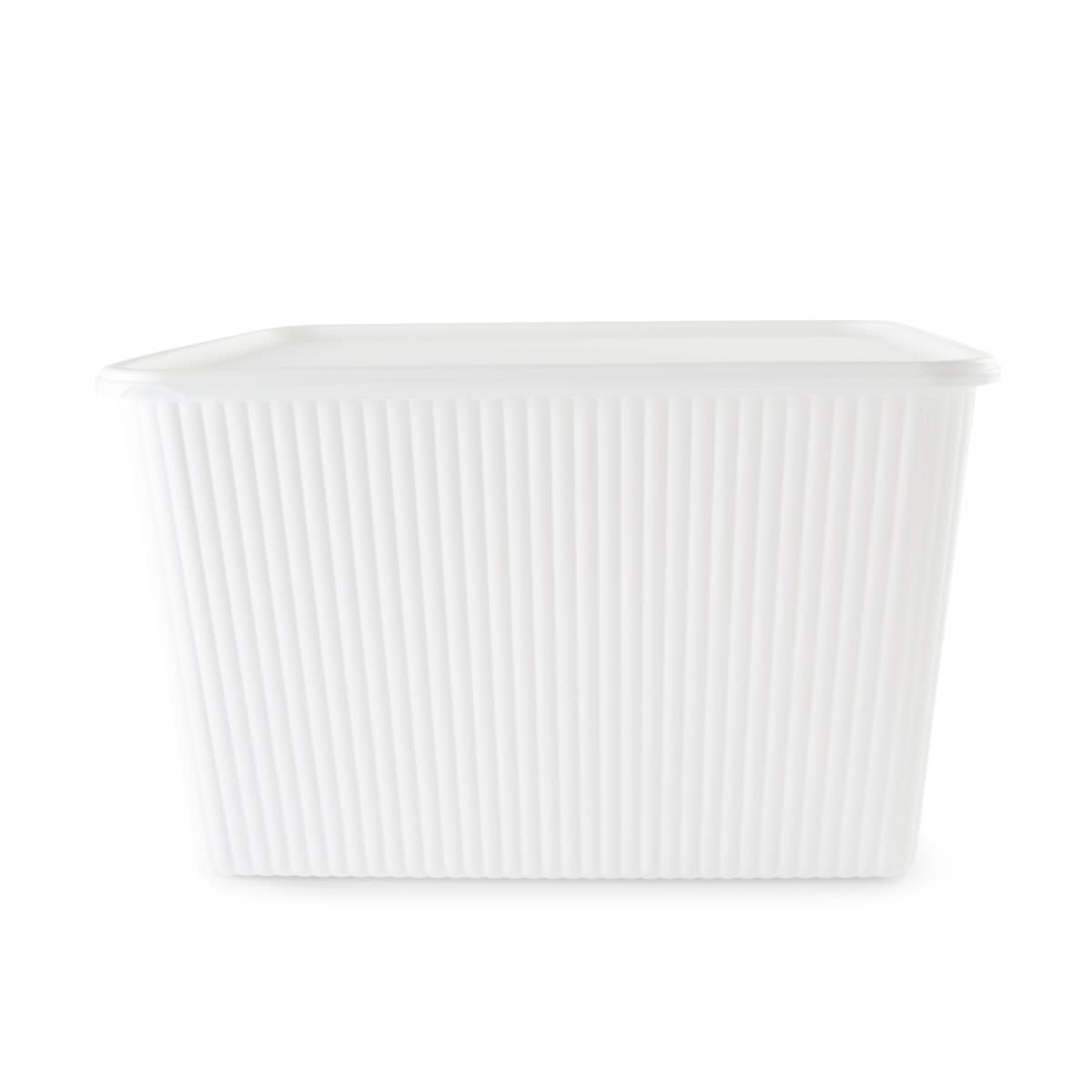 18L Ribbed Container - White