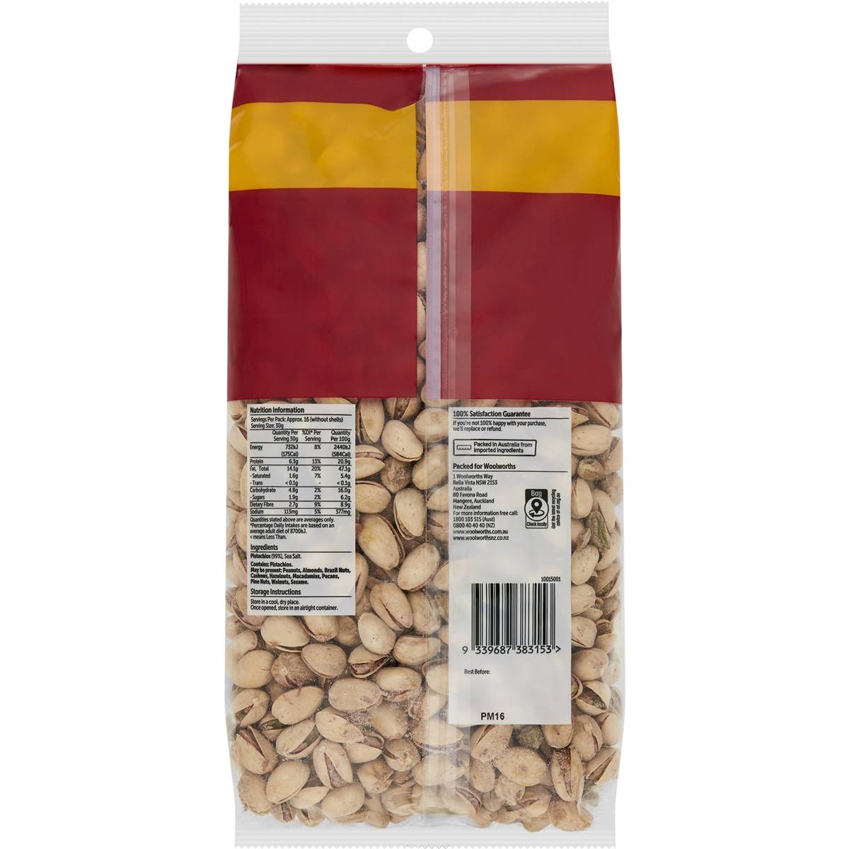 Woolworths Pistachio In Shell Roasted & Salted 1kg