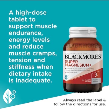 Blackmores Super Magnesium+ Muscle Health Vitamin Tablets 100 pack