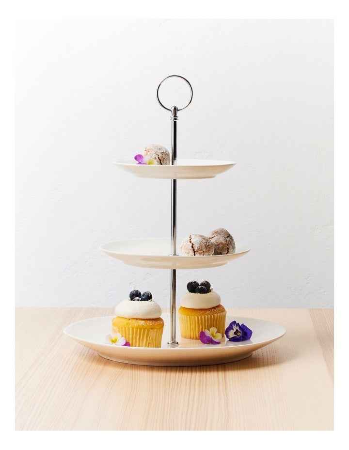 White Basics Cake Stand 3 Tiered in White