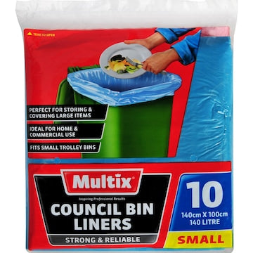 Multix Trolley Liner Garbage Bags 140L 10 pack