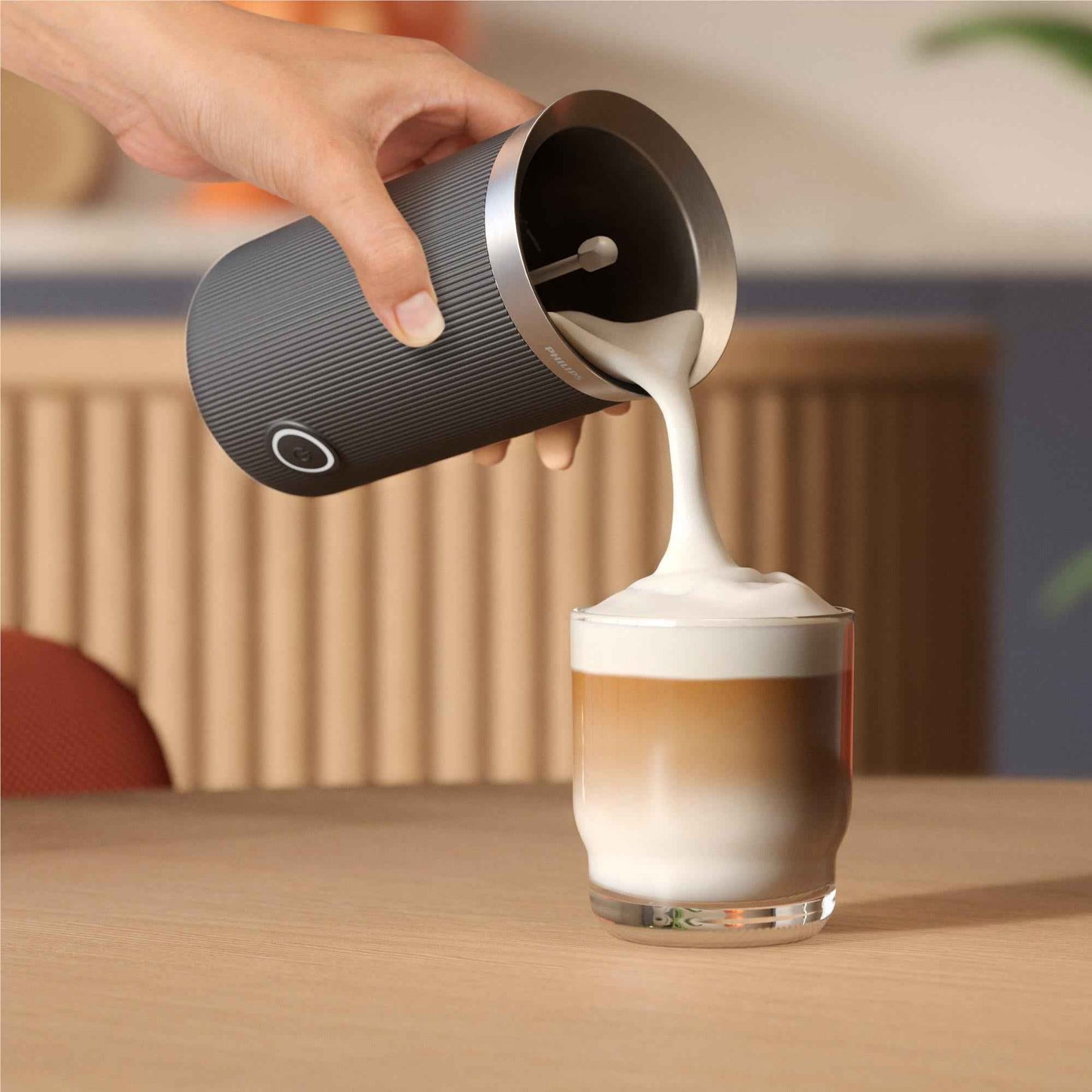 Philips Baristina Hot & Cold Milk Frother (Silhouette Black)