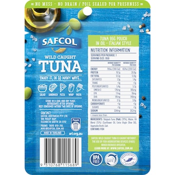 Safcol Wild Caught Tuna In Oil Italian Style 95g