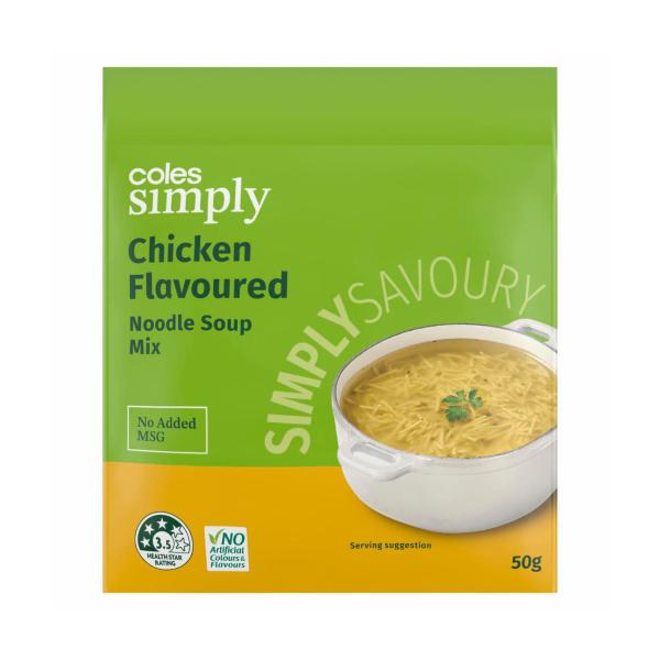 COLES SIMPLY SOUP PACKET:CHICKEN NOODLE:.:50 GRAM