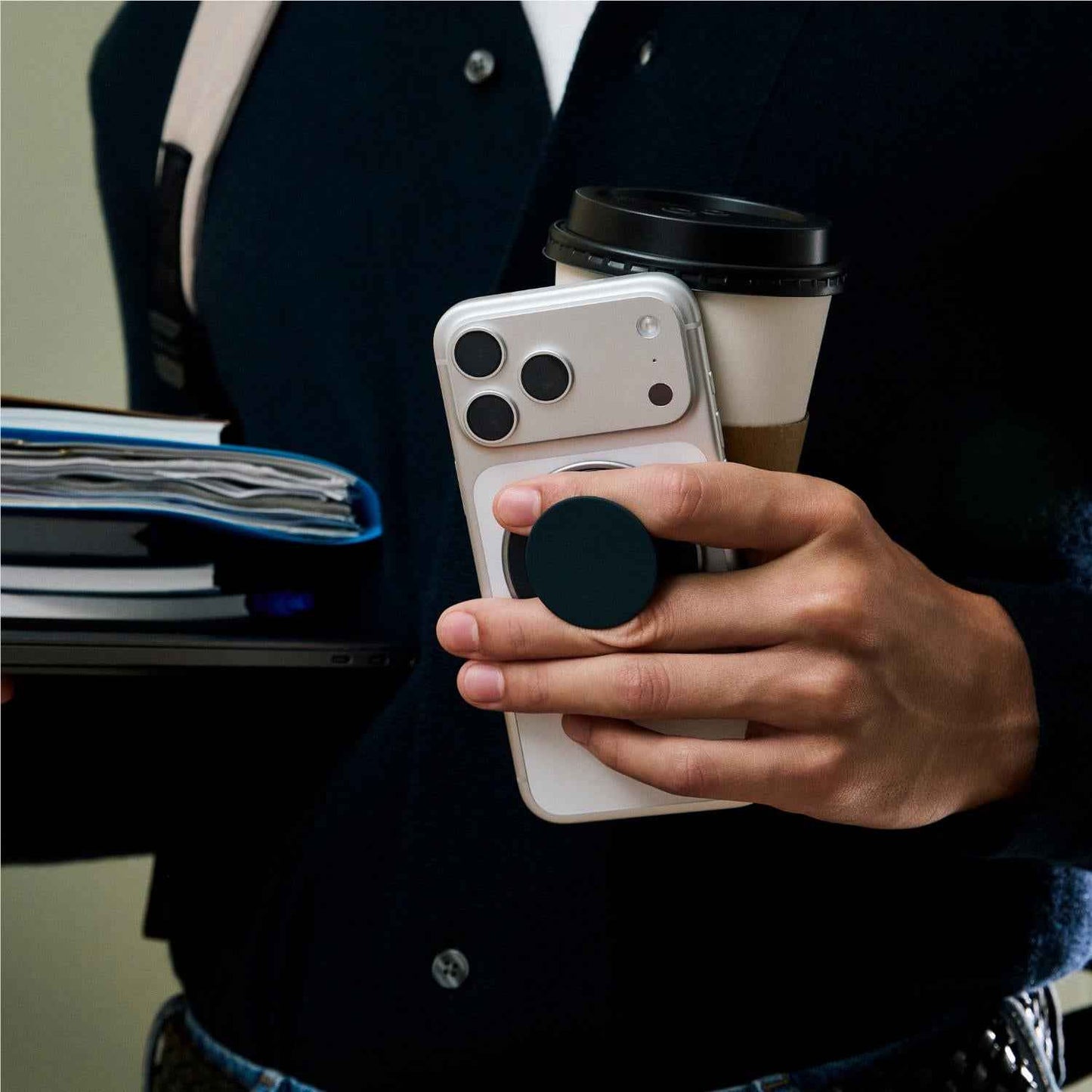 PopSockets Low-Pro PopGrip MagSafe Phone Grip/Stand (Navy)