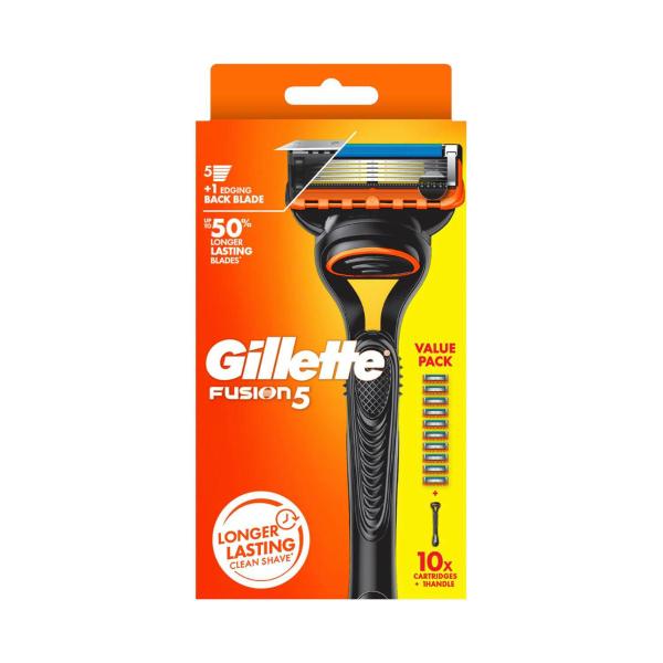*GILLETTE FUSION 5 RAZOR KIT WITH 10 REFILL BLADES 1 EACH