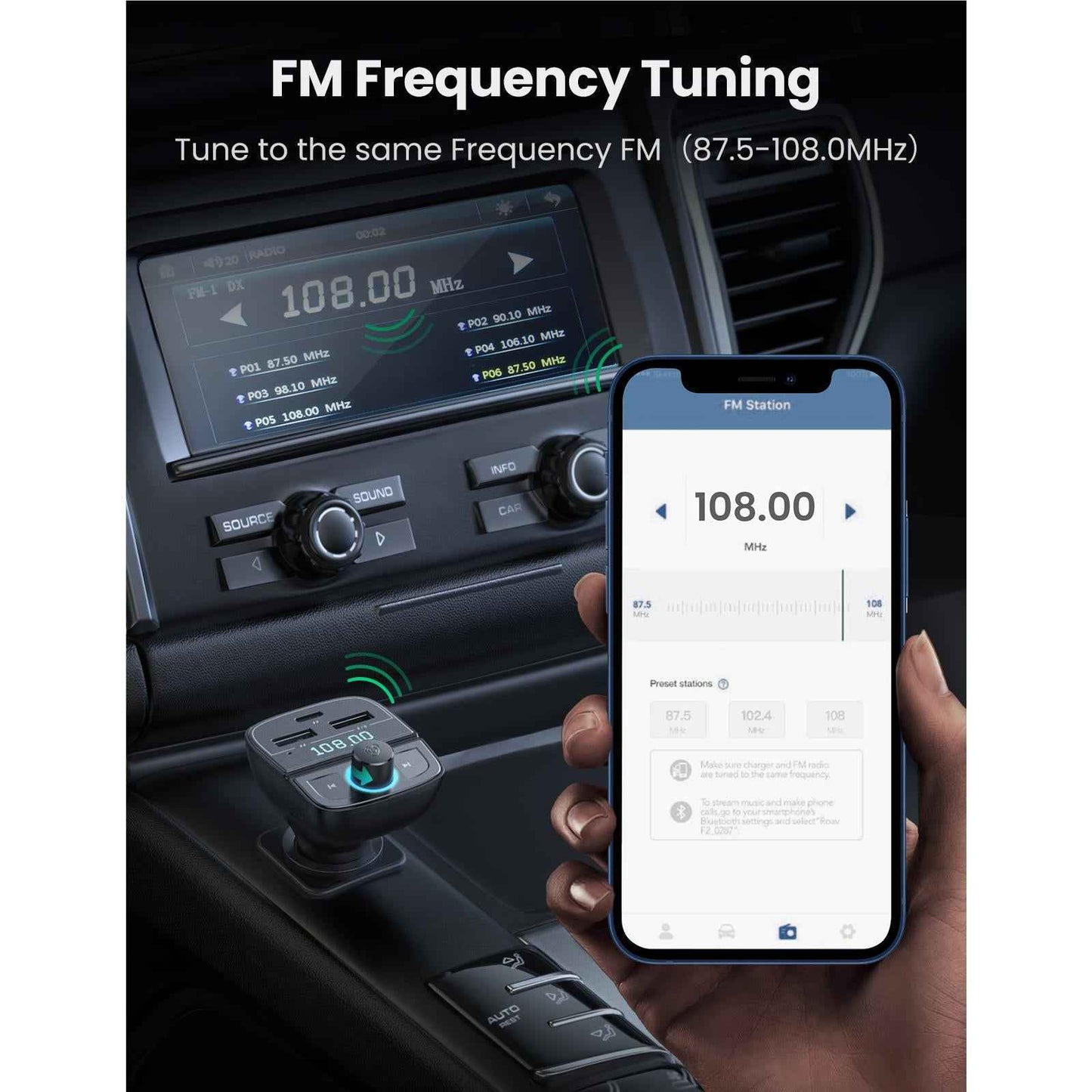 UGREEN 20W Bluetooth Car Charger