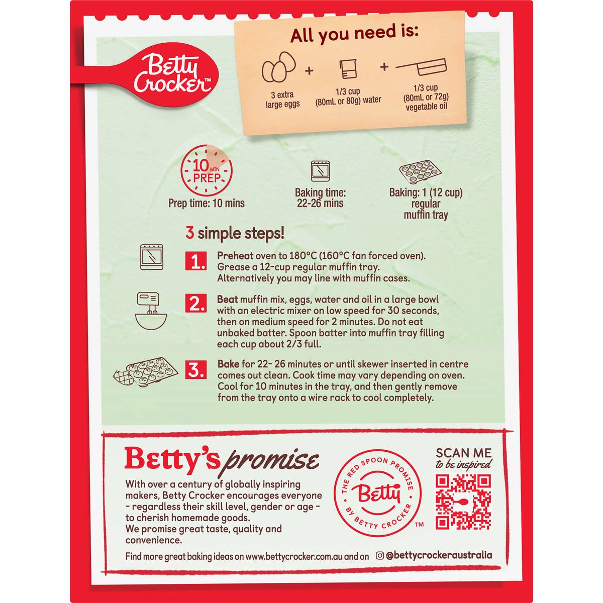 Betty Crocker Chocolate Sugar Free Muffin Mix 320g
