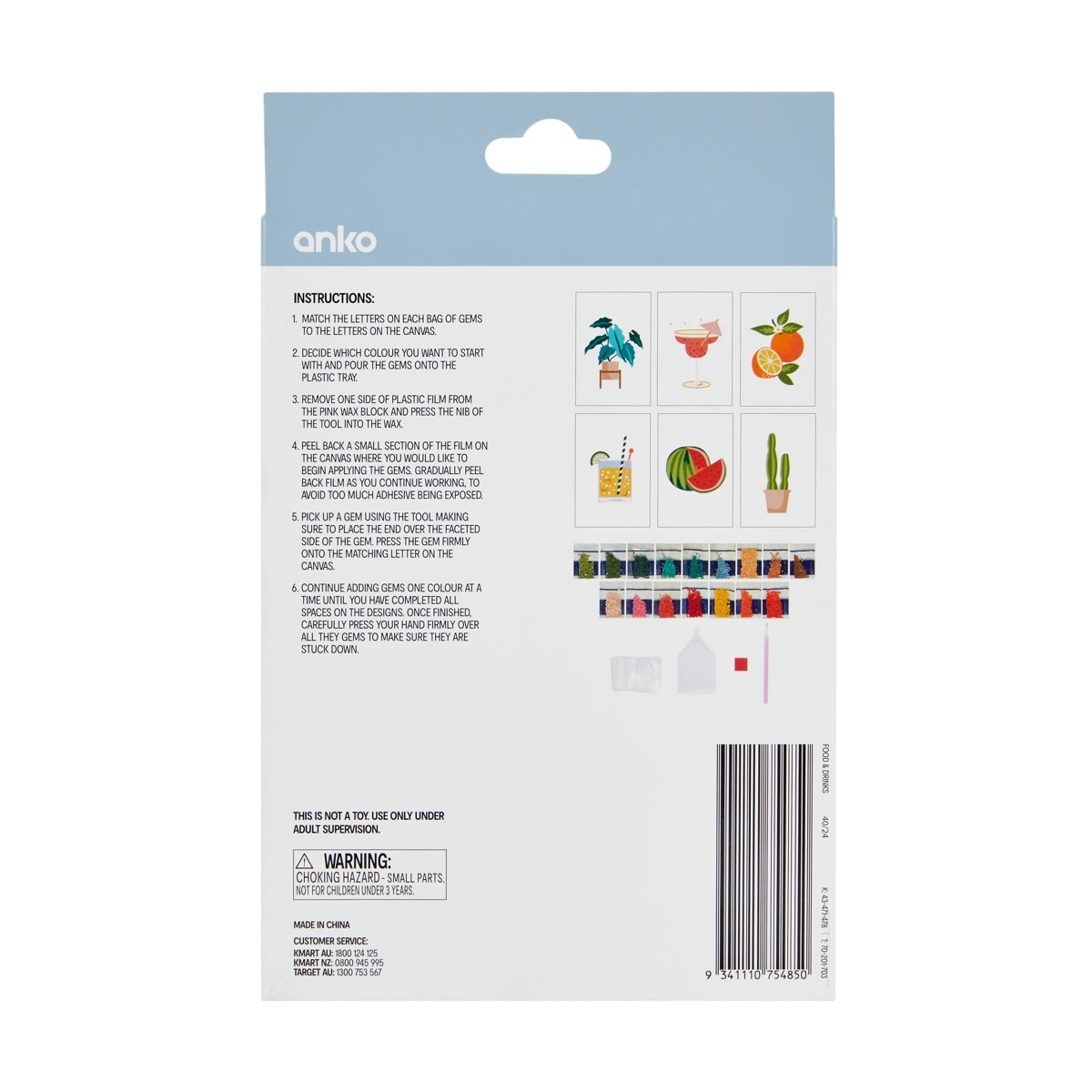 6 Piece Mini Sparkle Gem Art - Novelty Food