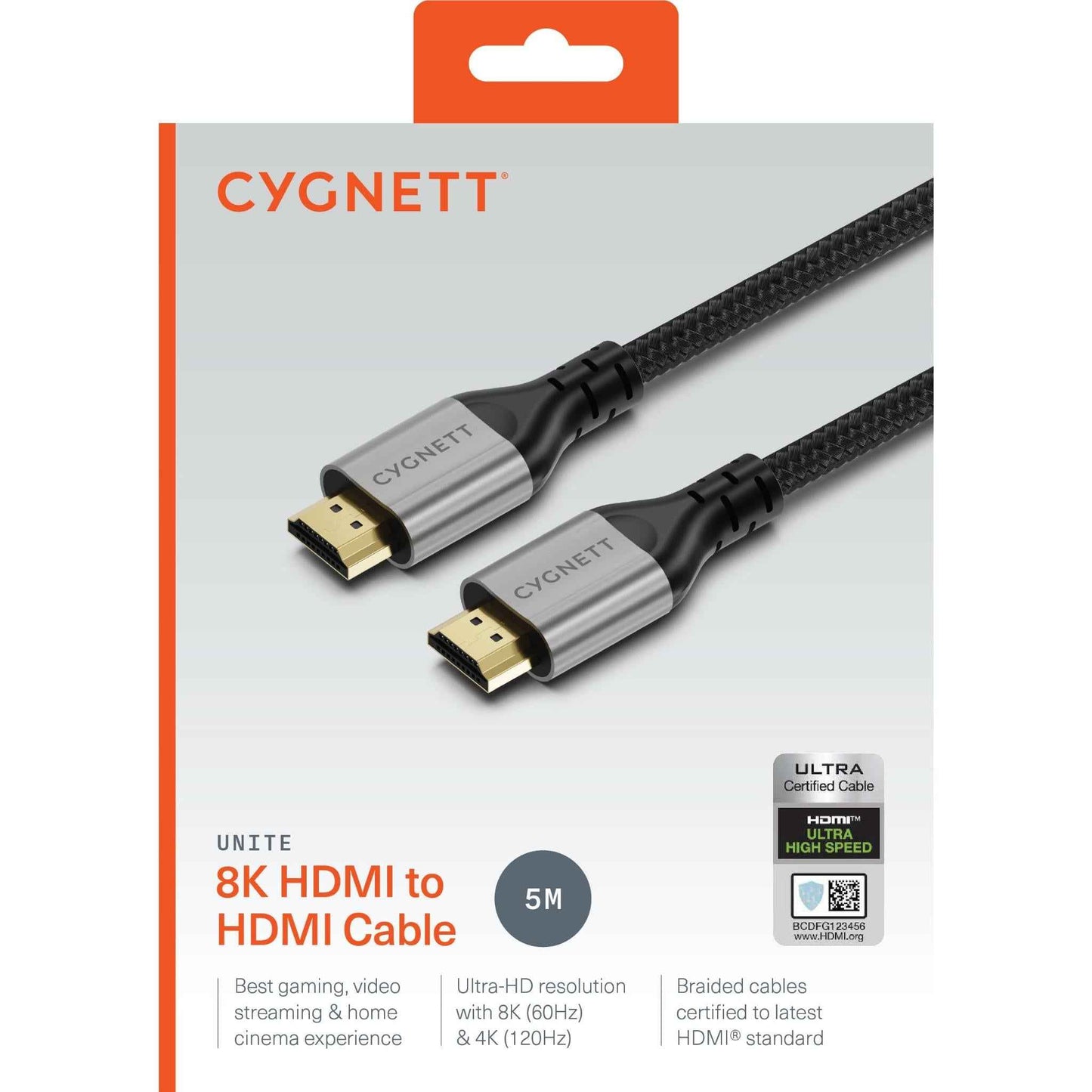 Cygnett Unite 8K HDMI to HDMI Cable 5M (Black)
